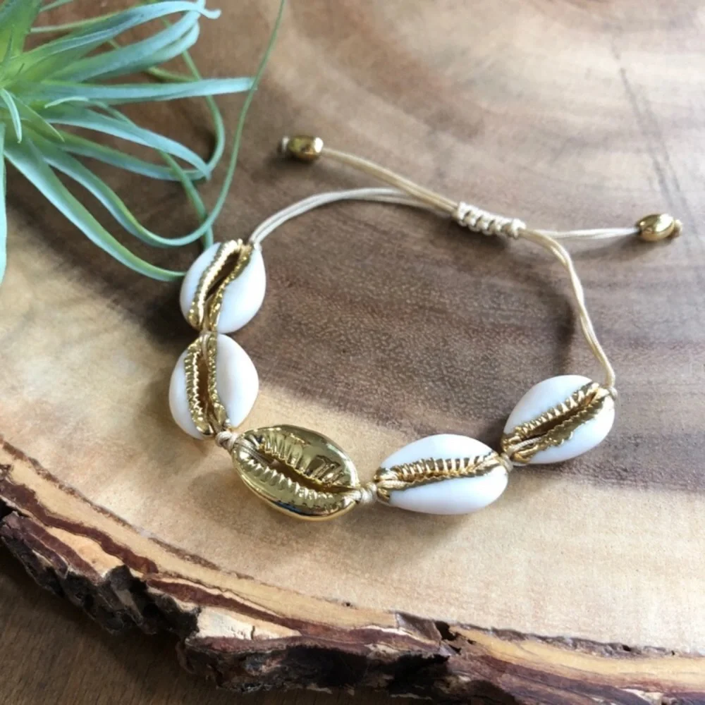 Gold Cowrie Shell Bracelet